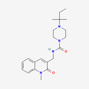 molecular formula C21H30N4O2 B6980910 4-(2-methylbutan-2-yl)-N-[(1-methyl-2-oxoquinolin-3-yl)methyl]piperazine-1-carboxamide 