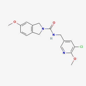 molecular formula C17H18ClN3O3 B6980937 N-[(5-chloro-6-methoxypyridin-3-yl)methyl]-5-methoxy-1,3-dihydroisoindole-2-carboxamide 