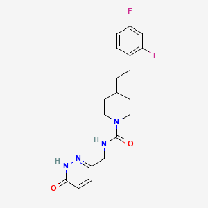 molecular formula C19H22F2N4O2 B6980948 4-[2-(2,4-difluorophenyl)ethyl]-N-[(6-oxo-1H-pyridazin-3-yl)methyl]piperidine-1-carboxamide 