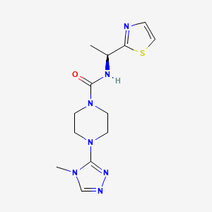 4-(4-methyl-1,2,4-triazol-3-yl)-N-[(1S)-1-(1,3-thiazol-2-yl)ethyl]piperazine-1-carboxamide