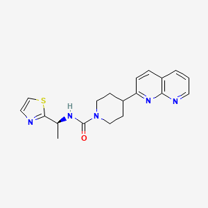 4-(1,8-naphthyridin-2-yl)-N-[(1S)-1-(1,3-thiazol-2-yl)ethyl]piperidine-1-carboxamide