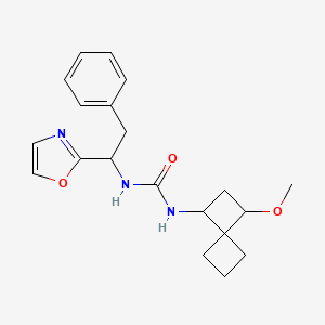 molecular formula C20H25N3O3 B6980989 1-(3-Methoxyspiro[3.3]heptan-1-yl)-3-[1-(1,3-oxazol-2-yl)-2-phenylethyl]urea 