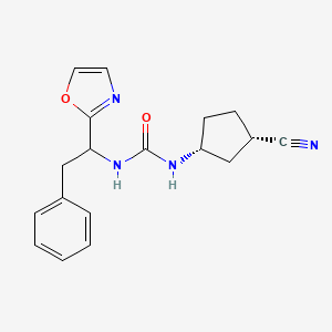 1-[(1R,3S)-3-cyanocyclopentyl]-3-[1-(1,3-oxazol-2-yl)-2-phenylethyl]urea