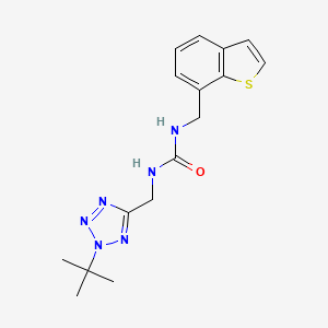 molecular formula C16H20N6OS B6981048 1-(1-Benzothiophen-7-ylmethyl)-3-[(2-tert-butyltetrazol-5-yl)methyl]urea 