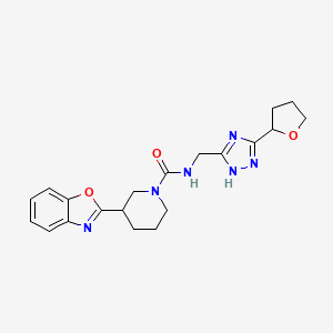 3-(1,3-benzoxazol-2-yl)-N-[[3-(oxolan-2-yl)-1H-1,2,4-triazol-5-yl]methyl]piperidine-1-carboxamide