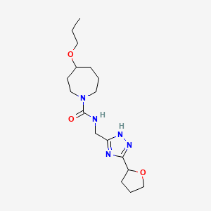 N-[[3-(oxolan-2-yl)-1H-1,2,4-triazol-5-yl]methyl]-4-propoxyazepane-1-carboxamide