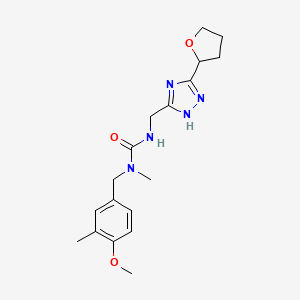 1-[(4-methoxy-3-methylphenyl)methyl]-1-methyl-3-[[3-(oxolan-2-yl)-1H-1,2,4-triazol-5-yl]methyl]urea