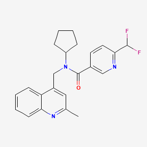 molecular formula C23H23F2N3O B6981156 N-cyclopentyl-6-(difluoromethyl)-N-[(2-methylquinolin-4-yl)methyl]pyridine-3-carboxamide 