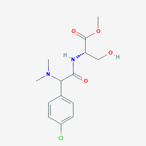 molecular formula C14H19ClN2O4 B6981164 methyl (2S)-2-[[2-(4-chlorophenyl)-2-(dimethylamino)acetyl]amino]-3-hydroxypropanoate 