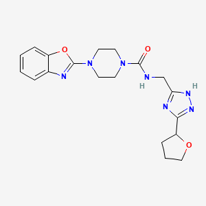 4-(1,3-benzoxazol-2-yl)-N-[[3-(oxolan-2-yl)-1H-1,2,4-triazol-5-yl]methyl]piperazine-1-carboxamide