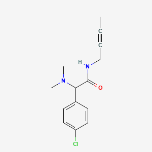 molecular formula C14H17ClN2O B6981179 N-but-2-ynyl-2-(4-chlorophenyl)-2-(dimethylamino)acetamide 