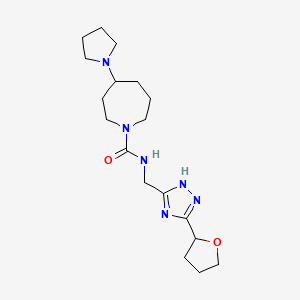 N-[[3-(oxolan-2-yl)-1H-1,2,4-triazol-5-yl]methyl]-4-pyrrolidin-1-ylazepane-1-carboxamide