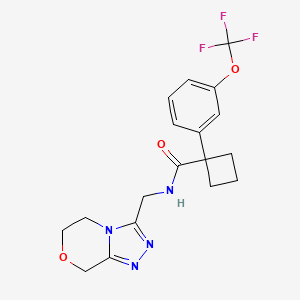 N-(6,8-dihydro-5H-[1,2,4]triazolo[3,4-c][1,4]oxazin-3-ylmethyl)-1-[3-(trifluoromethoxy)phenyl]cyclobutane-1-carboxamide