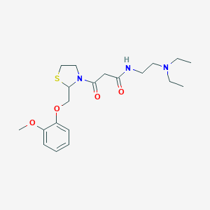 N-(2-(Diethylamino)ethyl)-2-((2-methoxyphenoxy)methyl)-beta-oxo-3-thiazolidinepropanamide