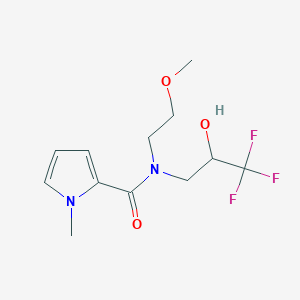 molecular formula C12H17F3N2O3 B6981232 N-(2-methoxyethyl)-1-methyl-N-(3,3,3-trifluoro-2-hydroxypropyl)pyrrole-2-carboxamide 