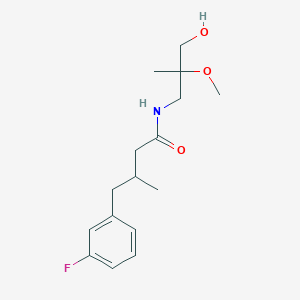 molecular formula C16H24FNO3 B6981254 4-(3-fluorophenyl)-N-(3-hydroxy-2-methoxy-2-methylpropyl)-3-methylbutanamide 