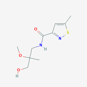 molecular formula C10H16N2O3S B6981260 N-(3-hydroxy-2-methoxy-2-methylpropyl)-5-methyl-1,2-thiazole-3-carboxamide 