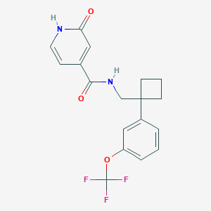 2-oxo-N-[[1-[3-(trifluoromethoxy)phenyl]cyclobutyl]methyl]-1H-pyridine-4-carboxamide