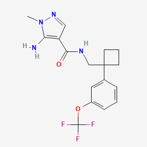 5-amino-1-methyl-N-[[1-[3-(trifluoromethoxy)phenyl]cyclobutyl]methyl]pyrazole-4-carboxamide