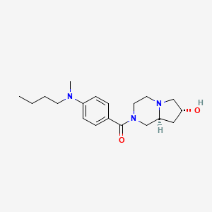 molecular formula C19H29N3O2 B6981325 [(7R,8aS)-7-hydroxy-3,4,6,7,8,8a-hexahydro-1H-pyrrolo[1,2-a]pyrazin-2-yl]-[4-[butyl(methyl)amino]phenyl]methanone 