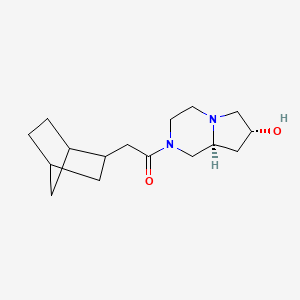 molecular formula C16H26N2O2 B6981331 1-[(7R,8aS)-7-hydroxy-3,4,6,7,8,8a-hexahydro-1H-pyrrolo[1,2-a]pyrazin-2-yl]-2-(2-bicyclo[2.2.1]heptanyl)ethanone 