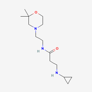 molecular formula C14H27N3O2 B6981362 3-(cyclopropylamino)-N-[2-(2,2-dimethylmorpholin-4-yl)ethyl]propanamide 