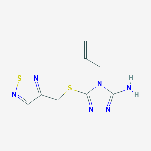 molecular formula C8H10N6S2 B6981367 4-Prop-2-enyl-5-(1,2,5-thiadiazol-3-ylmethylsulfanyl)-1,2,4-triazol-3-amine 