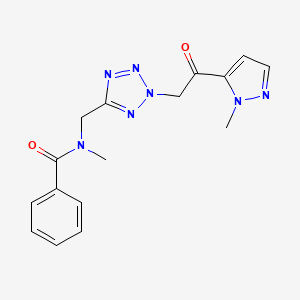 N-methyl-N-[[2-[2-(2-methylpyrazol-3-yl)-2-oxoethyl]tetrazol-5-yl]methyl]benzamide