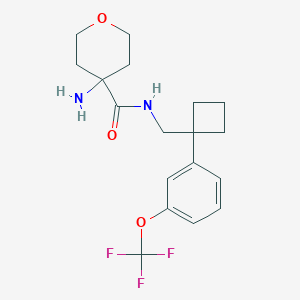 4-amino-N-[[1-[3-(trifluoromethoxy)phenyl]cyclobutyl]methyl]oxane-4-carboxamide