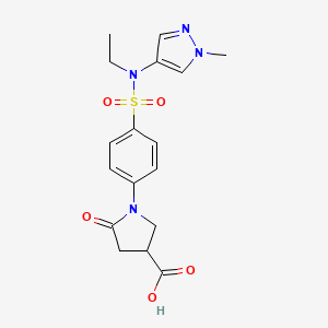 1-[4-[Ethyl-(1-methylpyrazol-4-yl)sulfamoyl]phenyl]-5-oxopyrrolidine-3-carboxylic acid