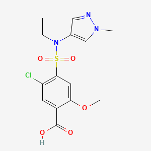 5-Chloro-4-[ethyl-(1-methylpyrazol-4-yl)sulfamoyl]-2-methoxybenzoic acid