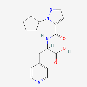 2-[(2-Cyclopentylpyrazole-3-carbonyl)amino]-3-pyridin-4-ylpropanoic acid