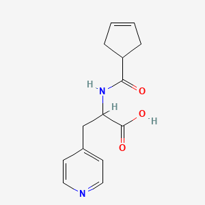 molecular formula C14H16N2O3 B6981483 2-(Cyclopent-3-ene-1-carbonylamino)-3-pyridin-4-ylpropanoic acid 