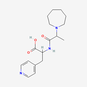 molecular formula C17H25N3O3 B6981495 2-[2-(Azepan-1-yl)propanoylamino]-3-pyridin-4-ylpropanoic acid 