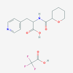 molecular formula C16H19F3N2O6 B6981496 2-(Oxane-2-carbonylamino)-3-pyridin-4-ylpropanoic acid;2,2,2-trifluoroacetic acid 