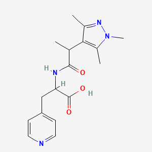 3-Pyridin-4-yl-2-[2-(1,3,5-trimethylpyrazol-4-yl)propanoylamino]propanoic acid