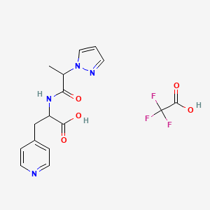 2-(2-Pyrazol-1-ylpropanoylamino)-3-pyridin-4-ylpropanoic acid;2,2,2-trifluoroacetic acid