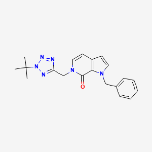 molecular formula C20H22N6O B6981545 1-Benzyl-6-[(2-tert-butyltetrazol-5-yl)methyl]pyrrolo[2,3-c]pyridin-7-one 