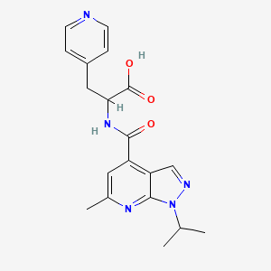 2-[(6-Methyl-1-propan-2-ylpyrazolo[3,4-b]pyridine-4-carbonyl)amino]-3-pyridin-4-ylpropanoic acid