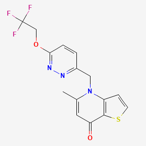 5-Methyl-4-[[6-(2,2,2-trifluoroethoxy)pyridazin-3-yl]methyl]thieno[3,2-b]pyridin-7-one