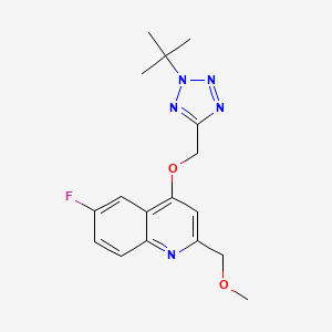 molecular formula C17H20FN5O2 B6981631 4-[(2-Tert-butyltetrazol-5-yl)methoxy]-6-fluoro-2-(methoxymethyl)quinoline 