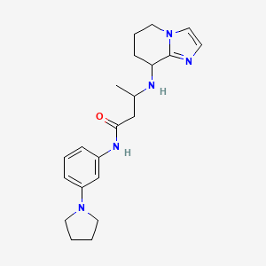 molecular formula C21H29N5O B6981655 N-(3-pyrrolidin-1-ylphenyl)-3-(5,6,7,8-tetrahydroimidazo[1,2-a]pyridin-8-ylamino)butanamide 