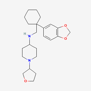 molecular formula C23H34N2O3 B6981666 N-[[1-(1,3-benzodioxol-5-yl)cyclohexyl]methyl]-1-(oxolan-3-yl)piperidin-4-amine 