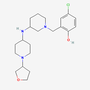 4-Chloro-2-[[3-[[1-(oxolan-3-yl)piperidin-4-yl]amino]piperidin-1-yl]methyl]phenol