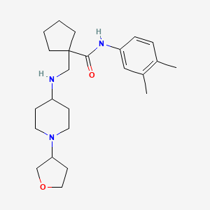 N-(3,4-dimethylphenyl)-1-[[[1-(oxolan-3-yl)piperidin-4-yl]amino]methyl]cyclopentane-1-carboxamide