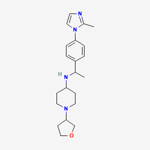 molecular formula C21H30N4O B6981698 N-[1-[4-(2-methylimidazol-1-yl)phenyl]ethyl]-1-(oxolan-3-yl)piperidin-4-amine 