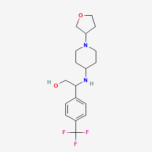 molecular formula C18H25F3N2O2 B6981730 2-[[1-(Oxolan-3-yl)piperidin-4-yl]amino]-2-[4-(trifluoromethyl)phenyl]ethanol 