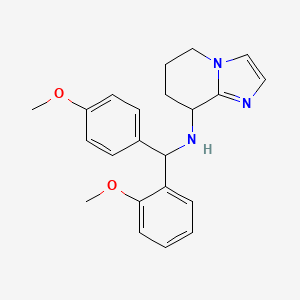 molecular formula C22H25N3O2 B6981734 N-[(2-methoxyphenyl)-(4-methoxyphenyl)methyl]-5,6,7,8-tetrahydroimidazo[1,2-a]pyridin-8-amine 