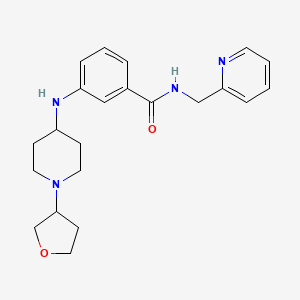 3-[[1-(oxolan-3-yl)piperidin-4-yl]amino]-N-(pyridin-2-ylmethyl)benzamide