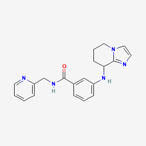 molecular formula C20H21N5O B6981751 N-(pyridin-2-ylmethyl)-3-(5,6,7,8-tetrahydroimidazo[1,2-a]pyridin-8-ylamino)benzamide 